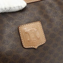 CELINE Macadam Canvas Tote Bag PVC Leather Brown Gold Auth mr2315-10