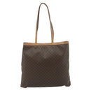 CELINE Macadam Canvas Tote Bag PVC Leather Brown Gold Auth mr2315-2