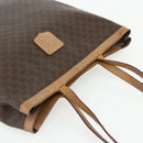 CELINE Macadam Canvas Tote Bag PVC Leather Brown Gold Auth mr2315-6