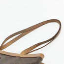 CELINE Macadam Canvas Tote Bag PVC Leather Brown Gold Auth mr2315-8