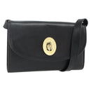 Christian Dior Shoulder Bag Leather Black Gold Auth mr2316-1
