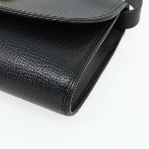 Christian Dior Shoulder Bag Leather Black Gold Auth mr2316
