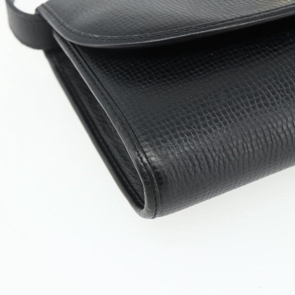 Christian Dior Shoulder Bag Leather Black Gold Auth mr2316