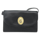 Christian Dior Shoulder Bag Leather Black Gold Auth mr2316-2