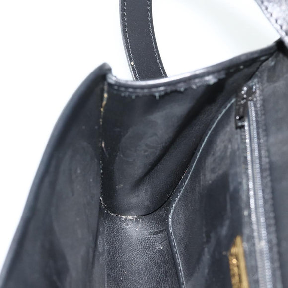 Christian Dior Shoulder Bag Leather Black Gold Auth mr2316