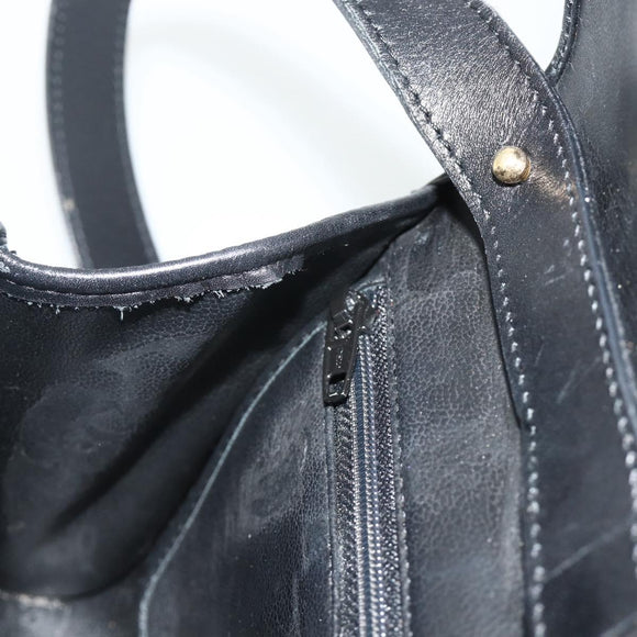 Christian Dior Shoulder Bag Leather Black Gold Auth mr2316