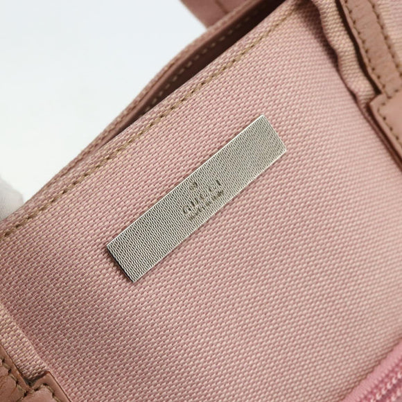 GUCCI Hand Bag Canvas Pink Silver 76480 Auth mr2317