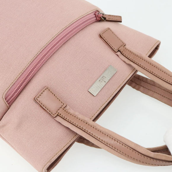 GUCCI Hand Bag Canvas Pink Silver 76480 Auth mr2317