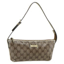 GUCCI GG Crystal Accessory Pouch Brown Gold 190393 Auth mr2319-1