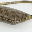 GUCCI GG Crystal Accessory Pouch Brown Gold 190393 Auth mr2319-10