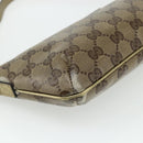 GUCCI GG Crystal Accessory Pouch Brown Gold 190393 Auth mr2319-11