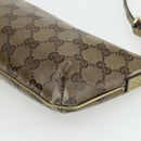GUCCI GG Crystal Accessory Pouch Brown Gold 190393 Auth mr2319-12