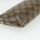 GUCCI GG Crystal Accessory Pouch Brown Gold 190393 Auth mr2319-13