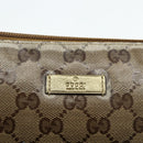 GUCCI GG Crystal Accessory Pouch Brown Gold 190393 Auth mr2319-14