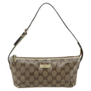 GUCCI GG Crystal Accessory Pouch Brown Gold 190393 Auth mr2319-2