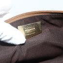 GUCCI GG Crystal Accessory Pouch Brown Gold 190393 Auth mr2319-20