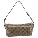GUCCI GG Crystal Accessory Pouch Brown Gold 190393 Auth mr2319-3