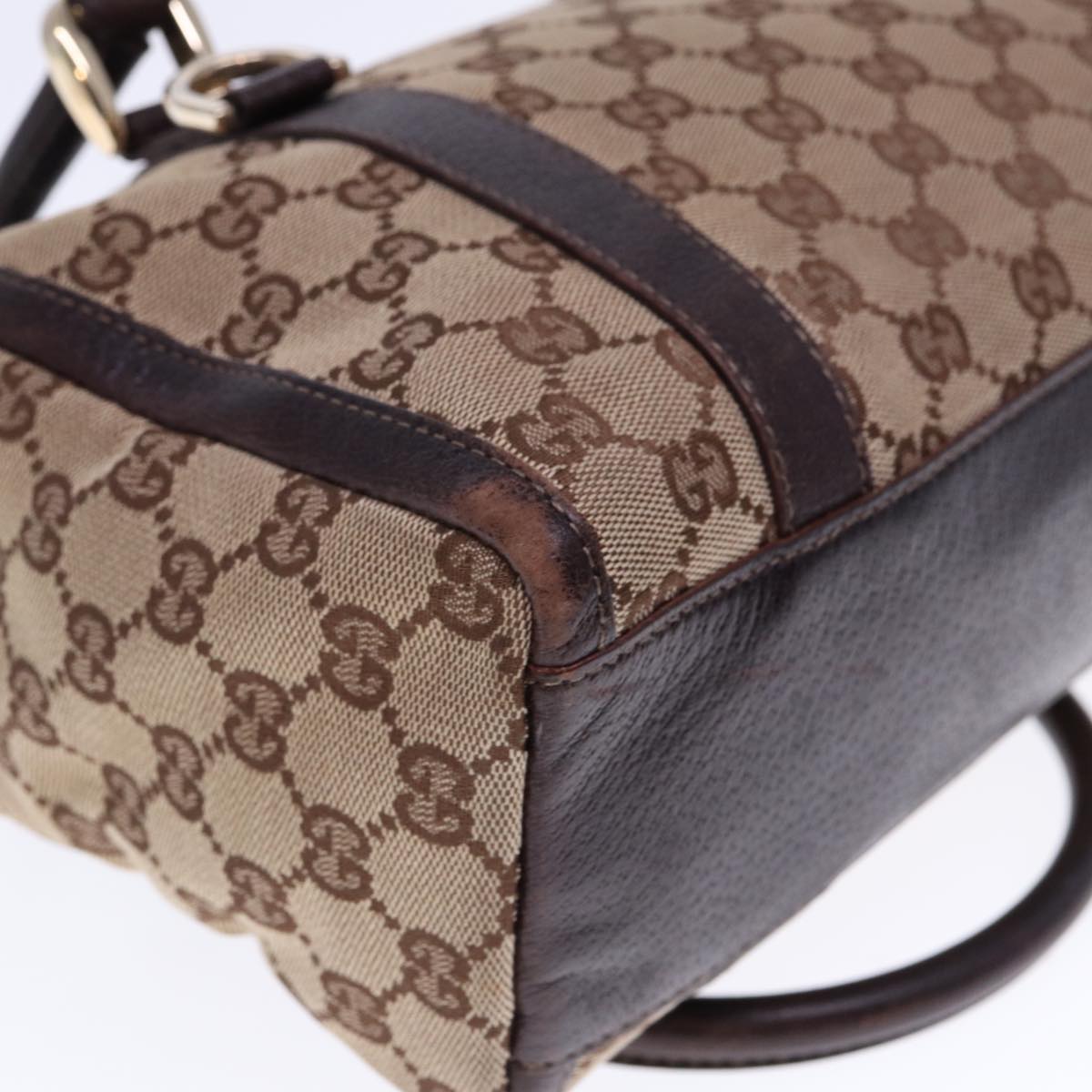 GUCCI GG Canvas Hand Bag Beige 130942 Auth mr232