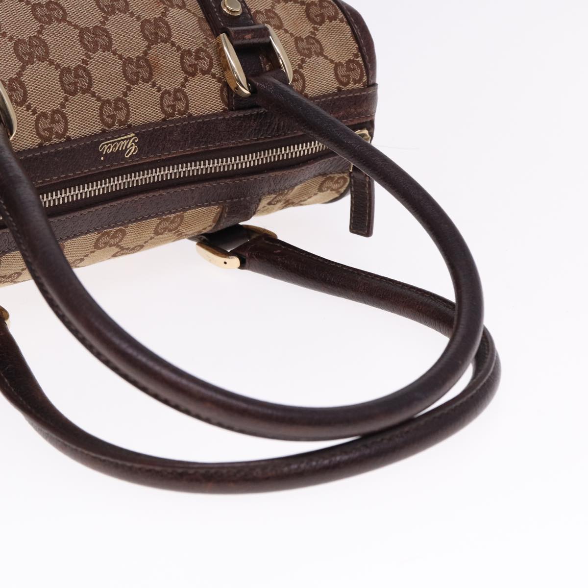 GUCCI GG Canvas Hand Bag Beige 130942 Auth mr232