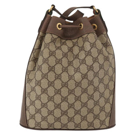 GUCCI GG Supreme Web Sherry Line Bag PVC Beige Gold 164 02 034 Auth mr2320A - 0