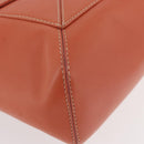 LOEWE Anagram Hand Bag Leather Silver Orange Auth mr2322A-9