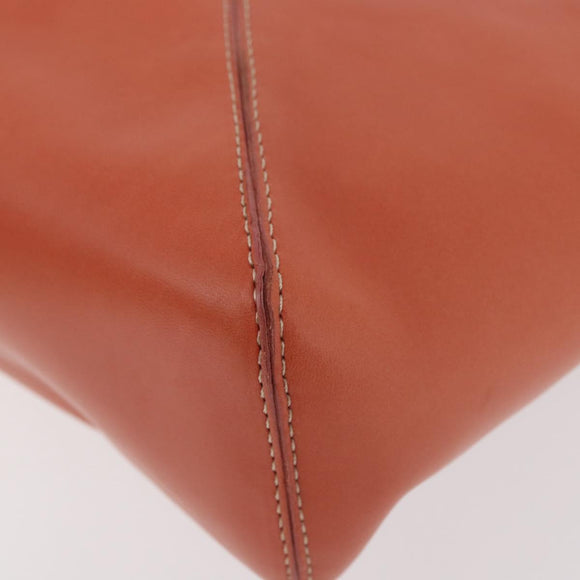 LOEWE Anagram Hand Bag Leather Silver Orange Auth mr2322A