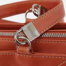 LOEWE Anagram Hand Bag Leather Silver Orange Auth mr2322A-10