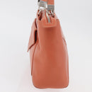 LOEWE Anagram Hand Bag Leather Silver Orange Auth mr2322A-3