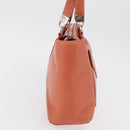 LOEWE Anagram Hand Bag Leather Silver Orange Auth mr2322A-4