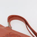 LOEWE Anagram Hand Bag Leather Silver Orange Auth mr2322A-8