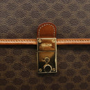 CELINE Macadam Canvas Clutch Bag PVC Leather Brown Gold Auth mr2324-17
