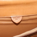 CELINE Macadam Canvas Clutch Bag PVC Leather Brown Gold Auth mr2324-18