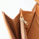 CELINE Macadam Canvas Clutch Bag PVC Leather Brown Gold Auth mr2324-21