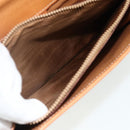 CELINE Macadam Canvas Clutch Bag PVC Leather Brown Gold Auth mr2324-11
