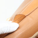 CELINE Macadam Canvas Clutch Bag PVC Leather Brown Gold Auth mr2324-12