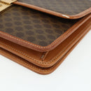 CELINE Macadam Canvas Clutch Bag PVC Leather Brown Gold Auth mr2324-7