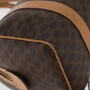 CELINE Macadam Canvas Boston Bag PVC Leather Brown Gold Auth mr2325A-15