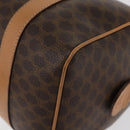 CELINE Macadam Canvas Boston Bag PVC Leather Brown Gold Auth mr2325A-16