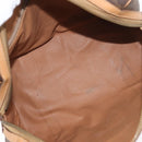CELINE Macadam Canvas Boston Bag PVC Leather Brown Gold Auth mr2325A-10