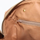 CELINE Macadam Canvas Boston Bag PVC Leather Brown Gold Auth mr2325A-19