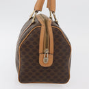 CELINE Macadam Canvas Boston Bag PVC Leather Brown Gold Auth mr2325A-4