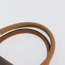 CELINE Macadam Canvas Boston Bag PVC Leather Brown Gold Auth mr2325A-8