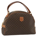 CELINE Macadam Canvas Hand Bag PVC Leather Brown Gold Auth mr2328A-1