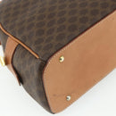 CELINE Macadam Canvas Hand Bag PVC Leather Brown Gold Auth mr2328A-14