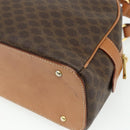 CELINE Macadam Canvas Hand Bag PVC Leather Brown Gold Auth mr2328A-15