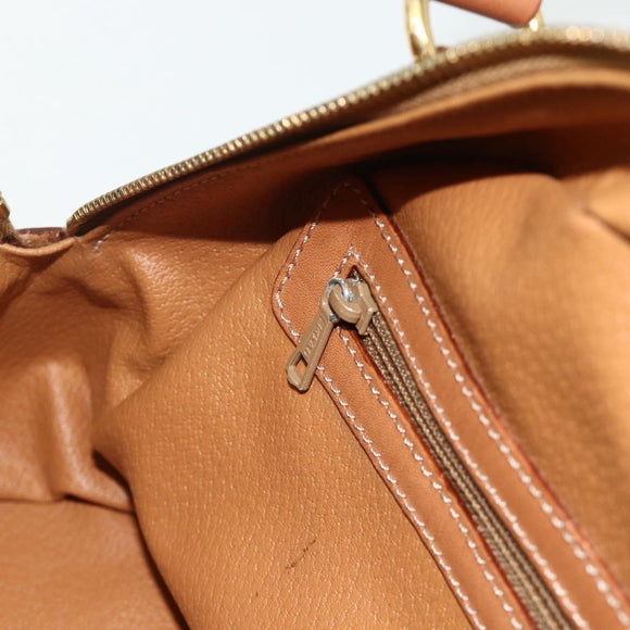 CELINE Macadam Canvas Hand Bag PVC Leather Brown Gold Auth mr2328A