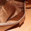 CELINE Macadam Canvas Hand Bag PVC Leather Brown Gold Auth mr2328A-11