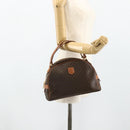 CELINE Macadam Canvas Hand Bag PVC Leather Brown Gold Auth mr2328A-22
