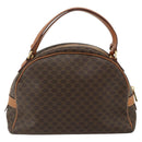 CELINE Macadam Canvas Hand Bag PVC Leather Brown Gold Auth mr2328A-2