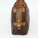 CELINE Macadam Canvas Hand Bag PVC Leather Brown Gold Auth mr2328A-3
